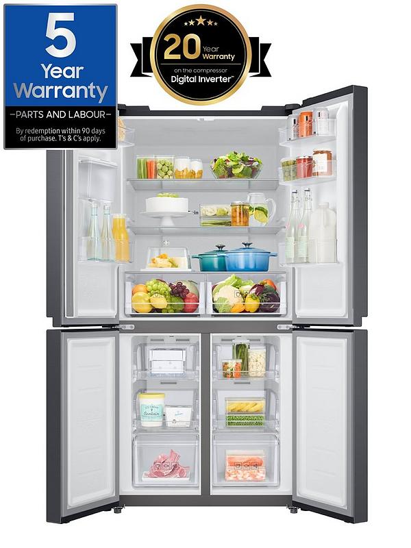 Samsung RF48A401EB4/EU French Style Fridge Freezer with Twin Cooling Plus - E Rated - Gentle Black Matt - Image 2